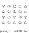 cloud, server, network, database, weather and storage icon set design. perfect for logo, presentation, book, application, background and more product. icon set design line style 141006945