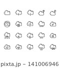cloud, server, network, database, weather and storage icon set design. perfect for logo, presentation, book, application, background and more product. icon set design line style 141006946
