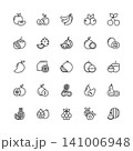 fruit vector icon set outline style. perfect use for presentation, website, application and more. simple modern icon set design line style 141006948