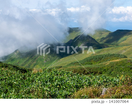 岩と苔が織りなす山頂風景 岩と苔が織りなす山頂風景 141007064