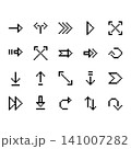 arrow icon set design. Perfect for application, web, logo, game, presentation template.icon design for mobile and computer. icon design pixel art and line style 141007282