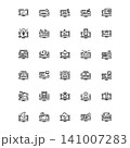 screen, display, monitor, channel and smart television icon. Perfect for application, web, logo, background, game and presentation template. single icon set design line style 141007283