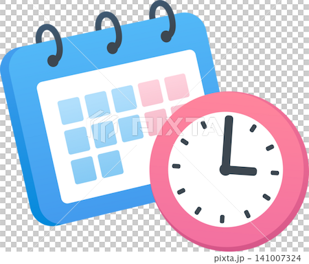 Calendar and clock icon Calendar and clock icon 141007324
