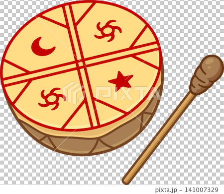 Kultrun, indigenous Mapuche drum illustration Kultrun, indigenous Mapuche drum illustration 141007329