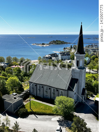 Lutheran Church, Houses and Islands in Hanko, Finland. Lutheran Church, Houses and Islands in Hanko, Finland. 141007775