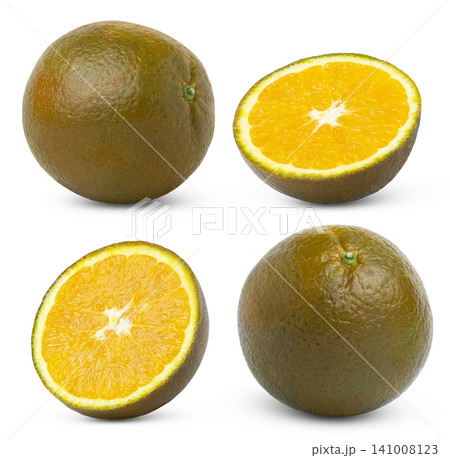 Chocolate orange citrus fruit collection. Half of chocolate navel orange and whole with clipping path. Chocolate orange citrus fruit collection. Half of chocolate navel orange and whole with clipping path. 141008123
