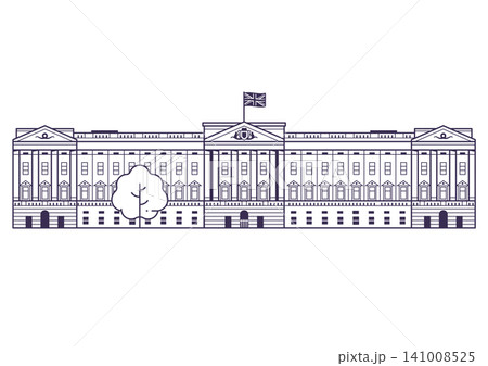Buckingham Palace London Landmark in Line Art 141008525