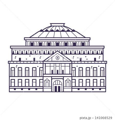 Royal Albert Hall London Landmark Line Icon 141008529