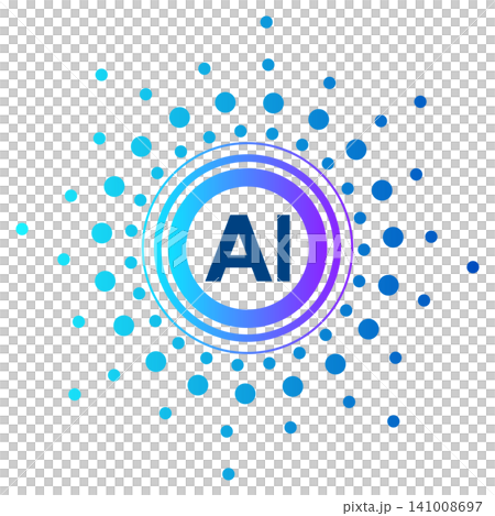 Artificial intelligence AI logo icon with blue gradient circular dots Artificial intelligence AI logo icon with blue gradient circular dots 141008697