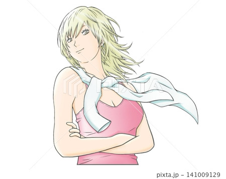金髪の大人っぽくて綺麗な女性のイラスト 金髪の大人っぽくて綺麗な女性のイラスト 141009129