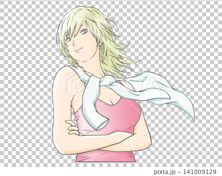 金髪の大人っぽくて綺麗な女性のイラスト 金髪の大人っぽくて綺麗な女性のイラスト 141009129