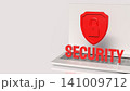 Laptop Security Shield For Digital Data Protection 3d render. 141009712