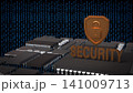 Cyber Security Shield Over Digital Circuit Network 3d render. 141009713