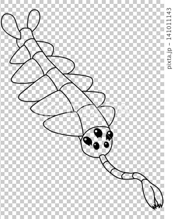 カンブリア紀のオパビニアのデフォルメイラスト カンブリア紀のオパビニアのデフォルメイラスト 141011143