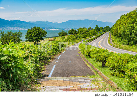 琵琶湖 矢橋帰帆島湖岸道路 さざなみ街道 滋賀県草津市 琵琶湖 矢橋帰帆島湖岸道路 さざなみ街道 滋賀県草津市 141011184