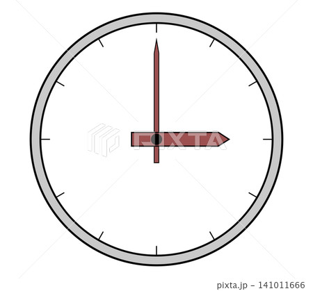 3時を示すアナログ時計のイラストアイコン素材 3時を示すアナログ時計のイラストアイコン素材 141011666
