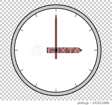 3時を示すアナログ時計のイラストアイコン素材 3時を示すアナログ時計のイラストアイコン素材 141011666