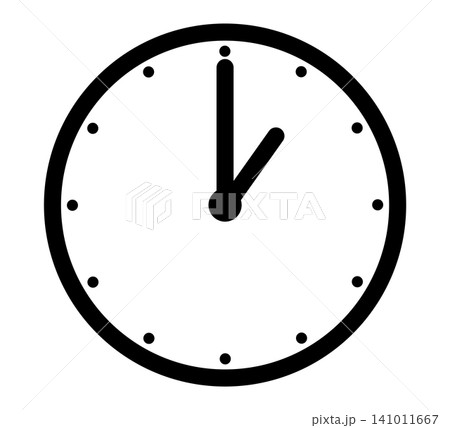1時を示すシンプルなアナログ時計のアイコンイラスト素材 1時を示すシンプルなアナログ時計のアイコンイラスト素材 141011667