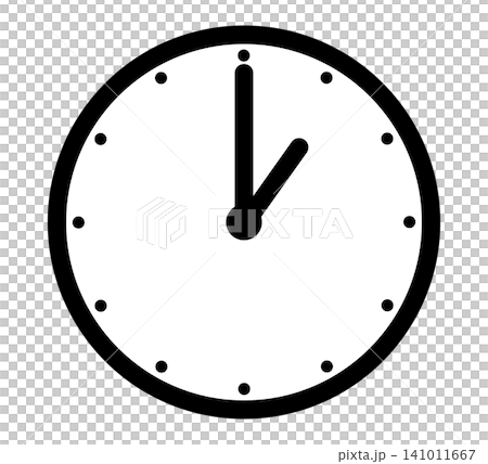 1時を示すシンプルなアナログ時計のアイコンイラスト素材 1時を示すシンプルなアナログ時計のアイコンイラスト素材 141011667