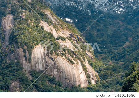 花崗岩の山肌 世界自然遺産屋久島の冬 花崗岩の山肌 世界自然遺産屋久島の冬 141011686