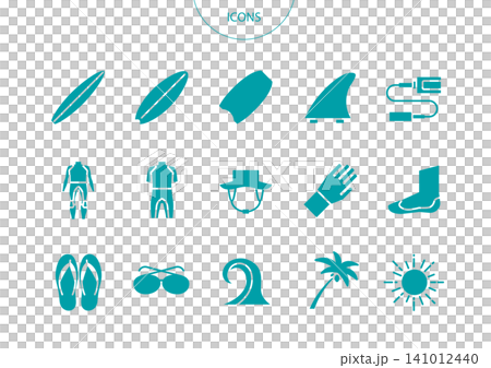 Surfing Icon Pictogram Vector Illustration Set Surfing Icon Pictogram Vector Illustration Set 141012440