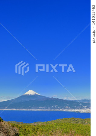 伊豆半島の伊豆山稜線歩道 だるま山高原レストハウスから望む雪の富士山 コピースペース 伊豆半島の伊豆山稜線歩道 だるま山高原レストハウスから望む雪の富士山 コピースペース 141013462