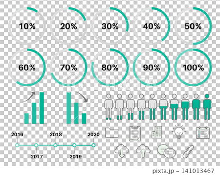 Infographic and graph icon set (percentage, business, green, vector, transparent background) Infographic and graph icon set (percentage, business, green, vector, transparent background) 141013467