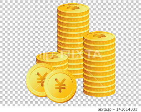 Illustration of stacked gold yen coins (money, gold coins, asset management, business, vector, transparent background) Illustration of stacked gold yen coins (money, gold coins, asset management, business, vector, transparent background) 141014033