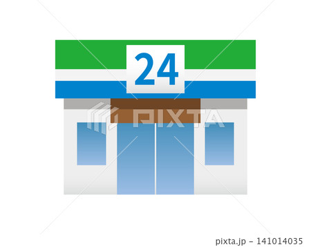 コンビニエンスストアのイラストアイコン(店舗・24時間・街・ベクター・背景透過) コンビニエンスストアのイラストアイコン(店舗・24時間・街・ベクター・背景透過) 141014035