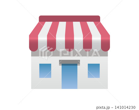 お店のフラットイラストアイコン（店舗・ショップ・建物・EC・ベクター・背景透過） 141014230