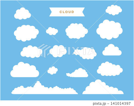 色々な形状の雲のイラストアイコンセット(天気・空・クラウド・ベクター・背景透過) 色々な形状の雲のイラストアイコンセット(天気・空・クラウド・ベクター・背景透過) 141014397