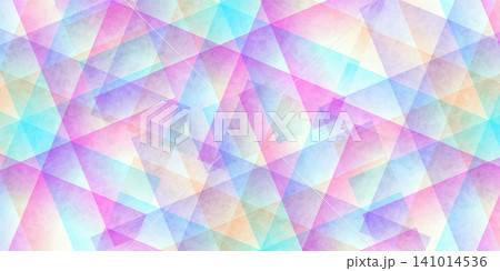 鮮やかな色の重なり合う半透明の図形による抽象的な幾何学模様 鮮やかな色の重なり合う半透明の図形による抽象的な幾何学模様 141014536