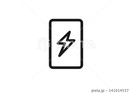モバイルバッテリーの線画アイコン モバイルバッテリーの線画アイコン 141014557