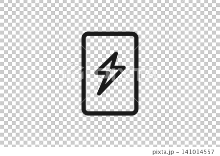 モバイルバッテリーの線画アイコン モバイルバッテリーの線画アイコン 141014557
