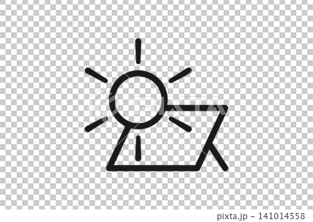 太陽能板和太陽線條圖圖示:發電和停電應對措施 太陽能板和太陽線條圖圖示:發電和停電應對措施 141014558