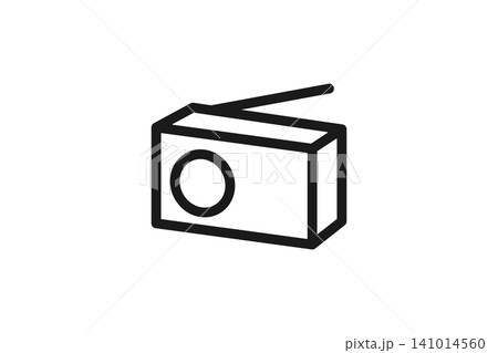 ラジオの線画アイコン 停電時にも活躍 ラジオの線画アイコン 停電時にも活躍 141014560