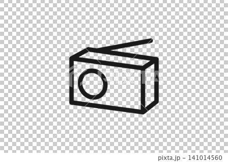 ラジオの線画アイコン 停電時にも活躍 ラジオの線画アイコン 停電時にも活躍 141014560