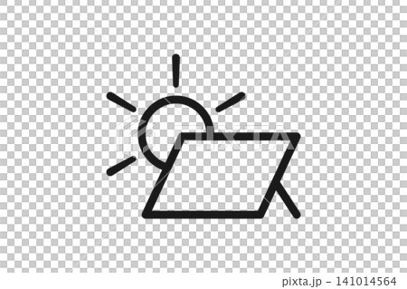 太陽能電池板線條藝術圖標 太陽能電池板線條藝術圖標 141014564