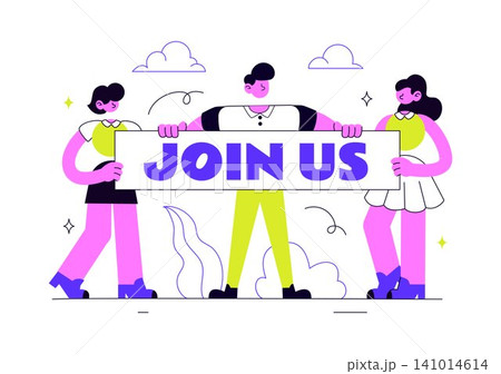 Join Us Vector Illustration Featuring Recruitment Campaign, Hiring Announcement, Team Invitation, Career Opportunity, and Job Vacancy Promotion 141014614
