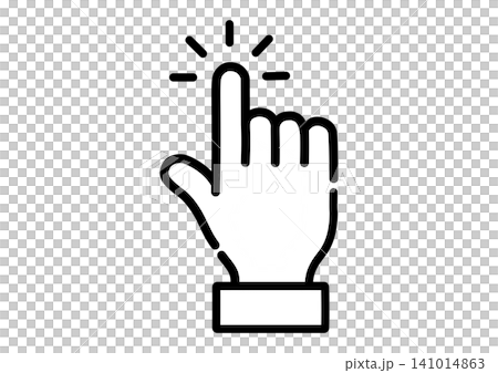 Simple hand pointer icon illustration with sleeves Simple hand pointer icon illustration with sleeves 141014863