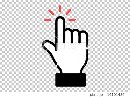 Simple hand pointer icon illustration with sleeves Simple hand pointer icon illustration with sleeves 141014864