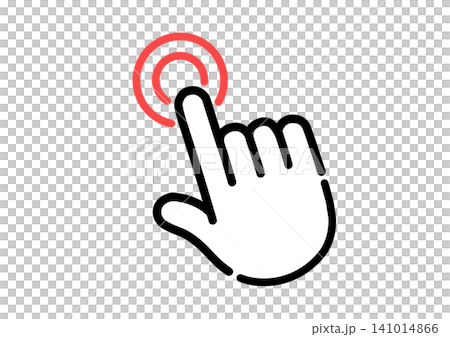 Simple hand pointer icon illustration (red circle) Simple hand pointer icon illustration (red circle) 141014866