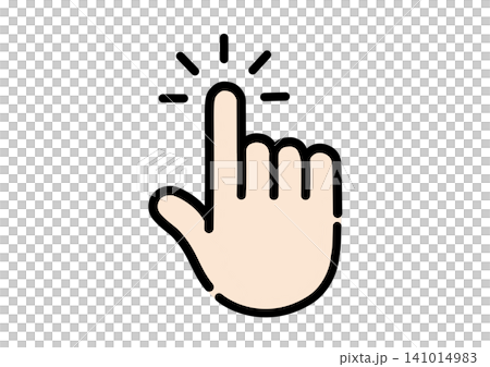 Simple hand pointer icon illustration (color) Simple hand pointer icon illustration (color) 141014983