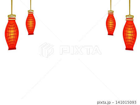 Red traditional lanterns border without tassels isolated on white background. Red traditional lanterns border without tassels isolated on white background. 141015093