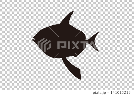 Silhouette illustration of a sunfish on a white background Silhouette illustration of a sunfish on a white background 141015213