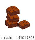 illustration of stacked chocolate brownies dessert 141015293