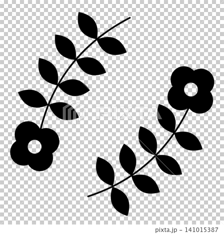Simple botanical frame material featuring flowers and leaves (illustration) Simple botanical frame material featuring flowers and leaves (illustration) 141015387