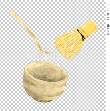 Matcha tea ceremony set - hand-drawn watercolor illustration material 141015807