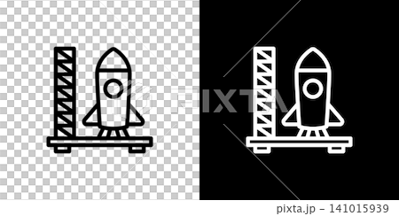 Rocket icon on launch pad Rocket icon on launch pad 141015939