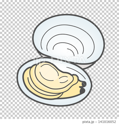 Icon of a clam with its shell open Icon of a clam with its shell open 141016052